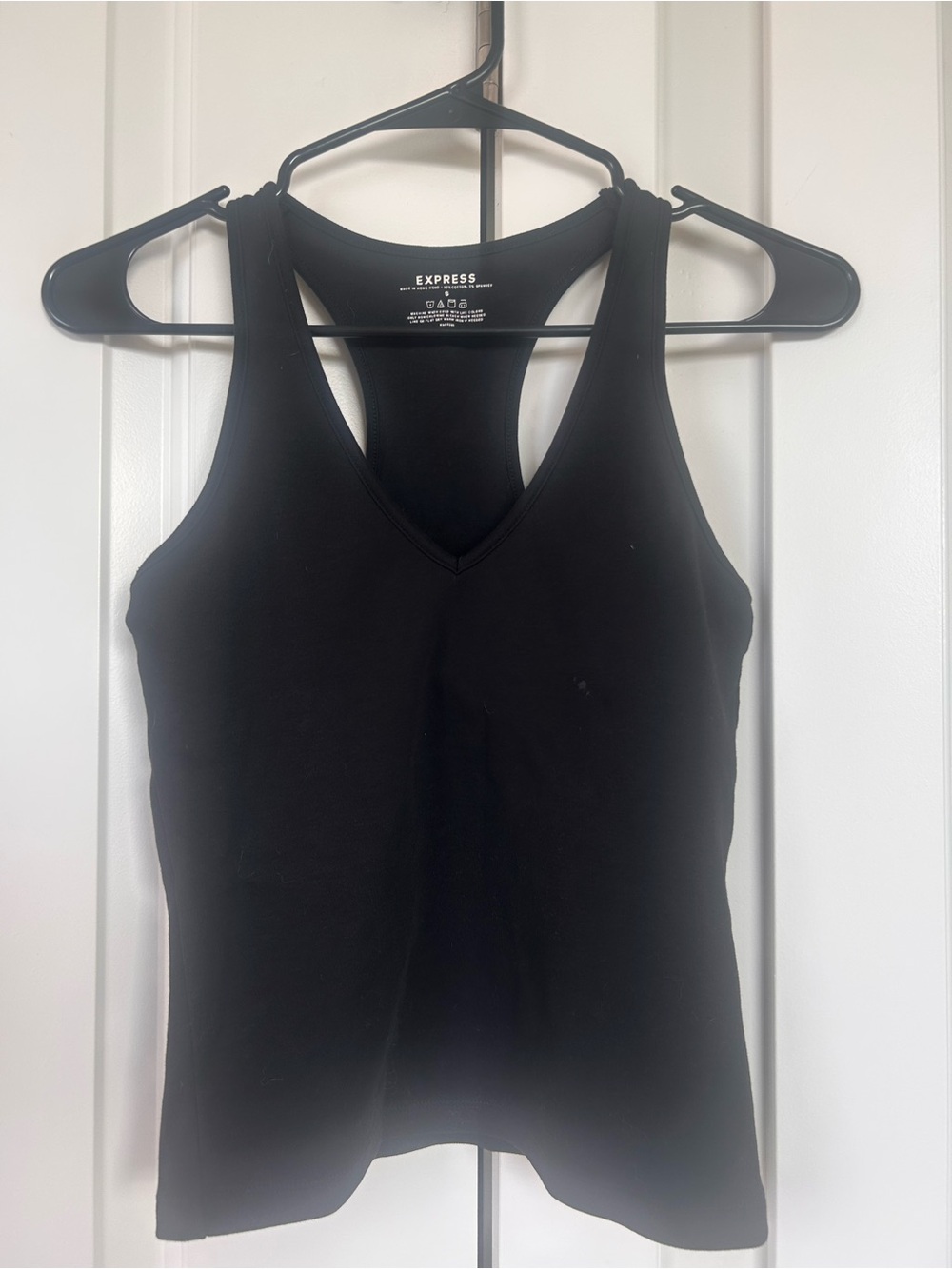 Express Black V-Neck Racerback Tank Top | Small